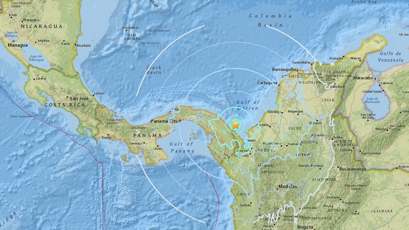 Un sismo de 56 se registra en el mar caribe frente a las costas de colombia y panama