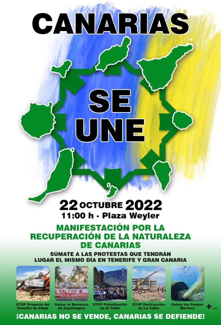 Cartel manifestacion 22oct Canarias Se Une