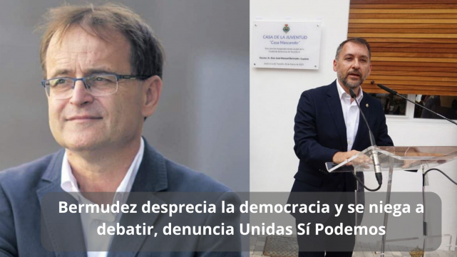 Bermudez desprecia la democracia y se niega a debatir, denuncia Unidas Sí Podemos