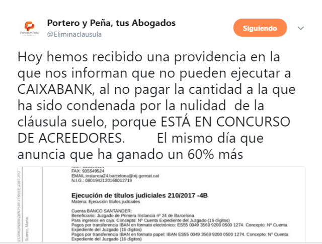 Twiter de Portero y Peña abogados