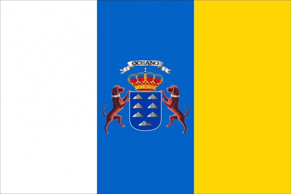 Bandera de Canarias con escudo 1