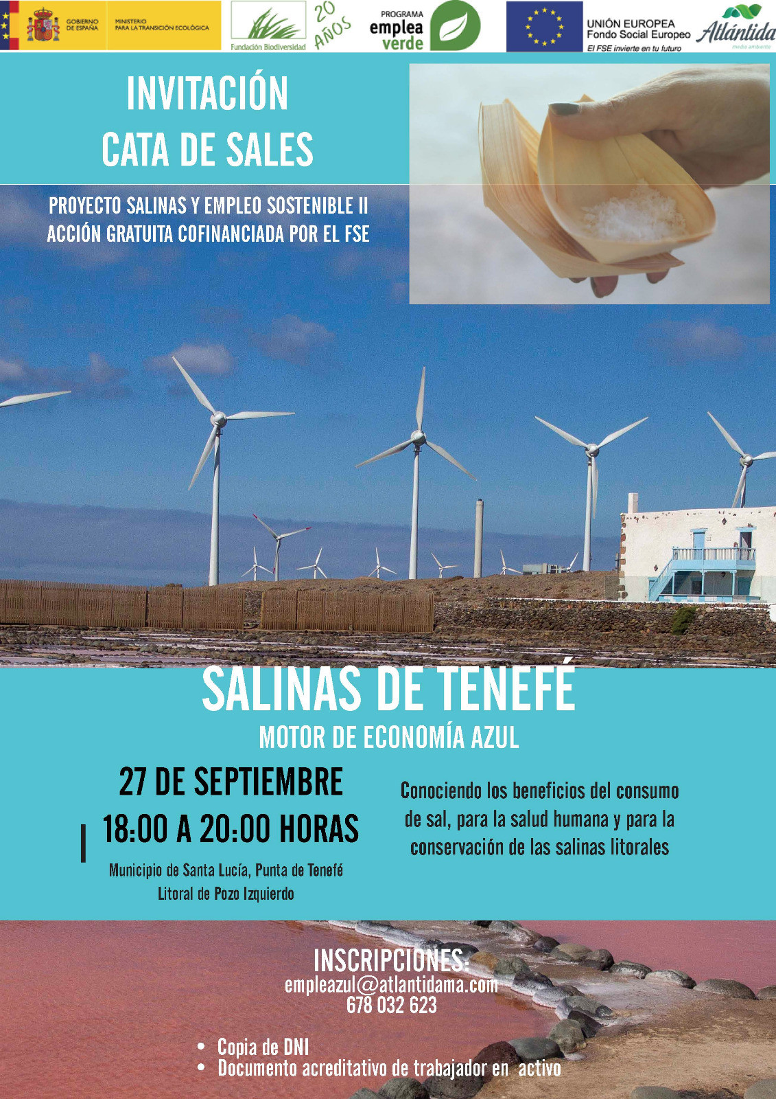 Cartel cata de sal Salinas Tenefu00e9 (Gran Canaria)