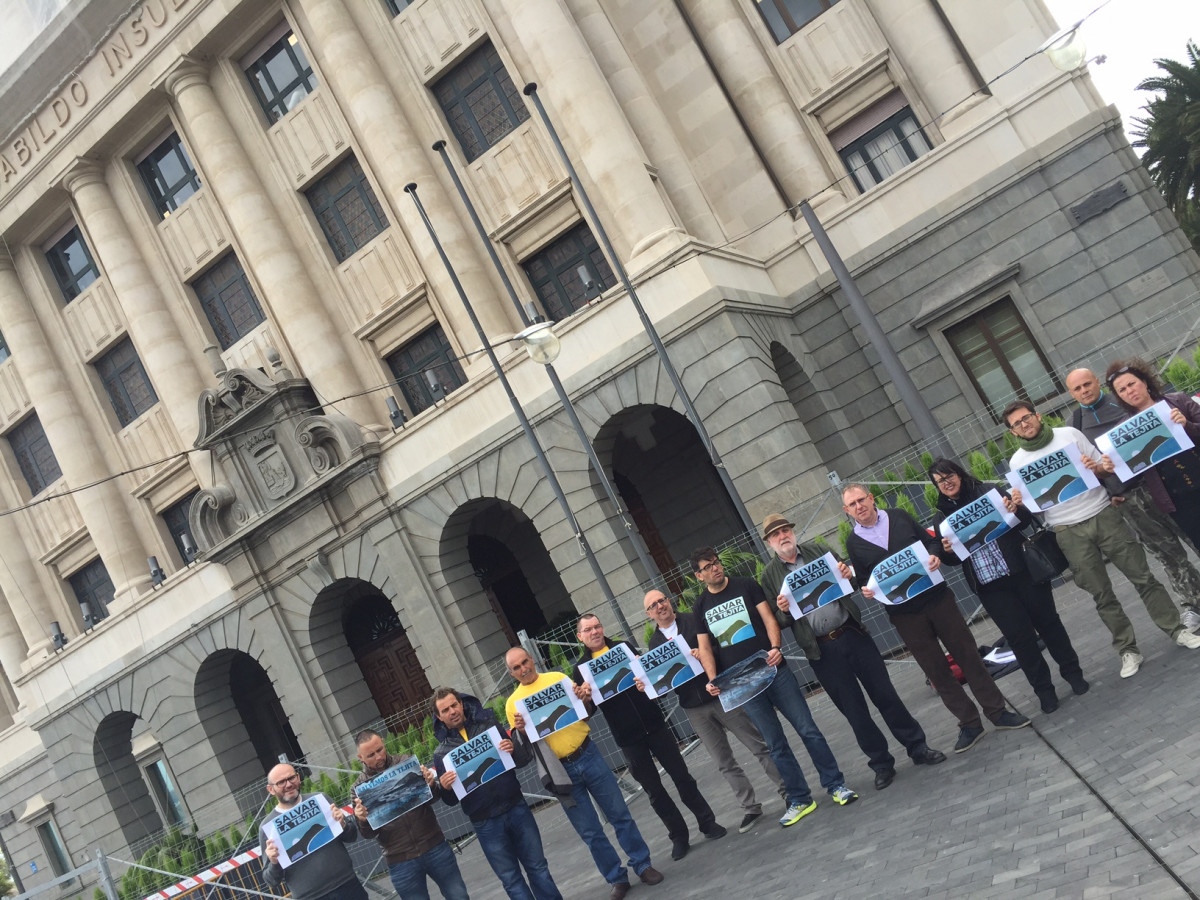 Salvar la Tejita, concentracion frente Cabildo Tenerife, Podemos Tenerife y Podemos Canarias