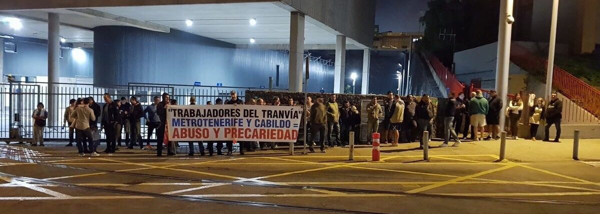 Huelga trabajadores tranvu00eda Tenerife