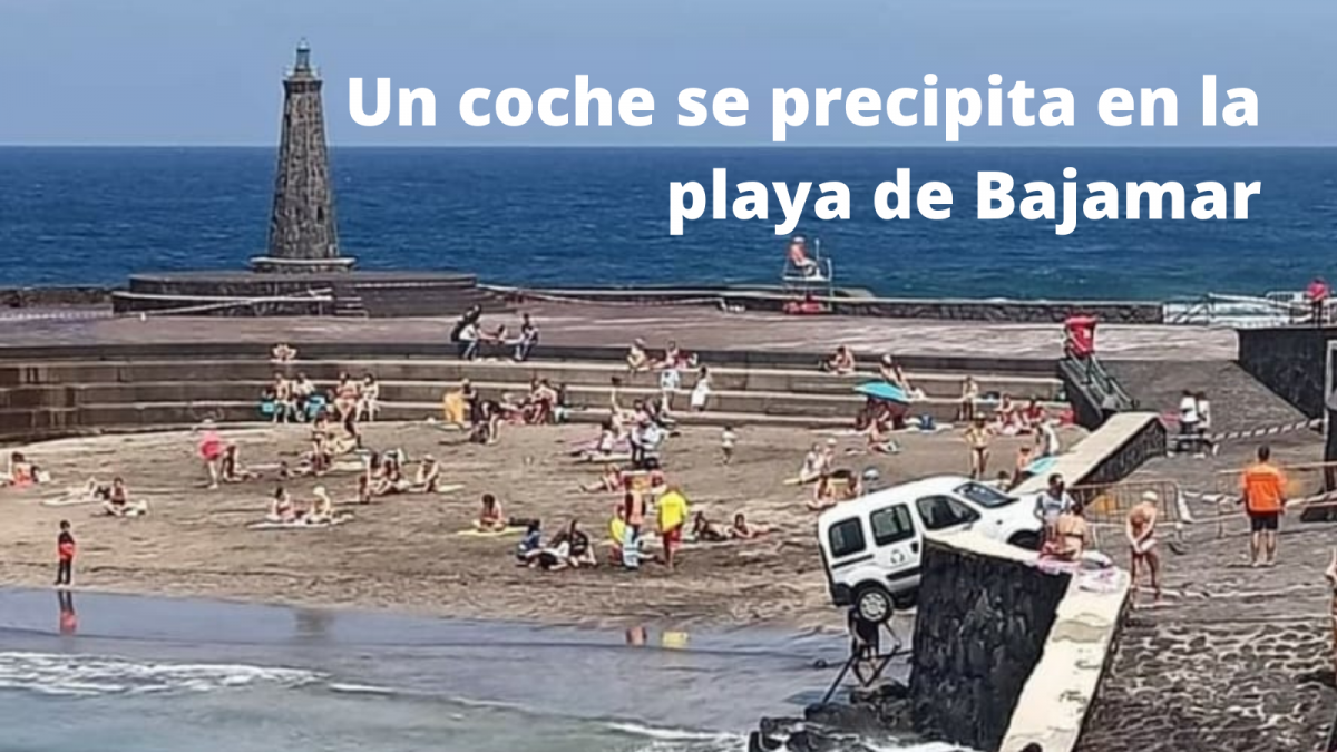 Un coche se precipita en la playa de Bajamar
