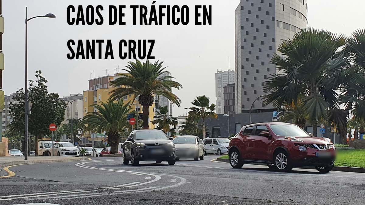 Caos de tru00e1fico en santa cruz