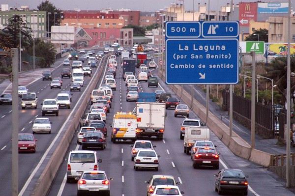 Colas trafico autopista tenerife