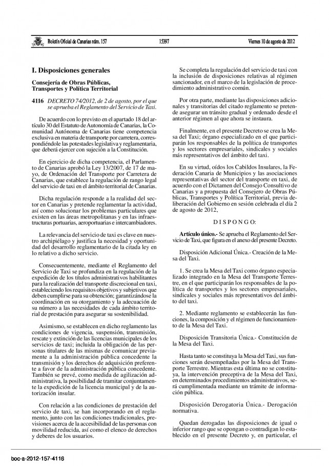 ReglamentodeltaxideCanarias